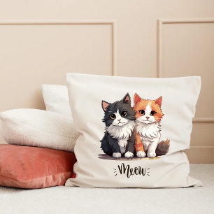 Cojín Decorativo Cortar gato pareja amante de los gatos lanzar almo