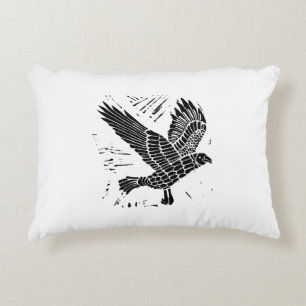 Cojín Decorativo Corte de Lino de Raven blanco y negro