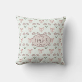 Cojín Decorativo Cortesía Mint Coquette Floral Baby Pillow