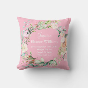 Cojín Decorativo Cortina de Rosa Rosa Personalizada Estadísticas de