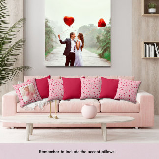 Cojín Decorativo Cortos corazones de San Valentín rojos y rosados
