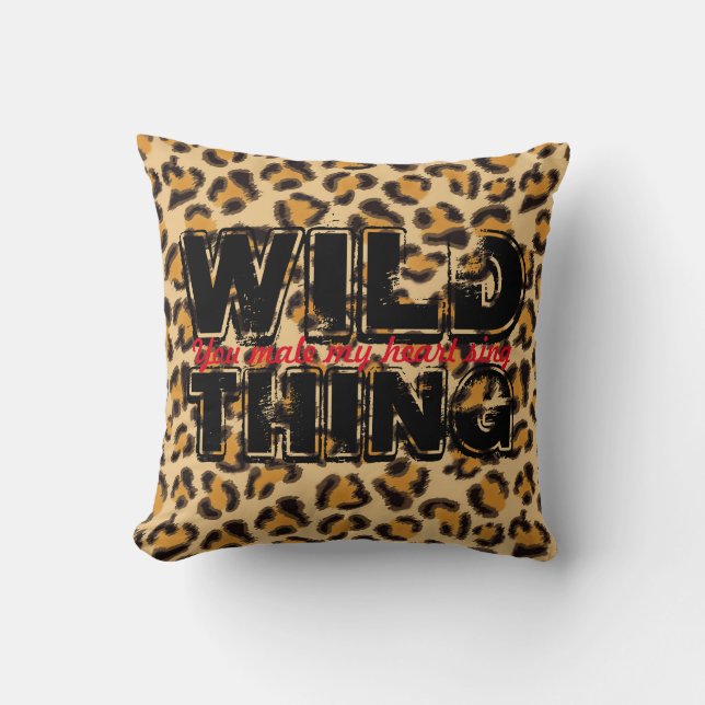 Cojín Decorativo Cosa salvaje - Impresión de leopardo (Anverso)