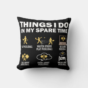 Cojín Decorativo Cosas que hago en mi tiempo libre Pickleball