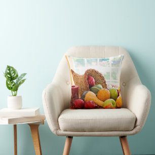 Cojín Decorativo Cosecha Clásica de la Cornucopia en la Mesa