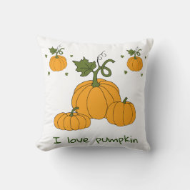 Cojín Decorativo Cosecha romántica de calabaza de naranja cutáneo