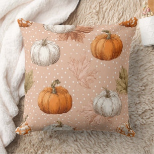 Cojín Decorativo Cosecha Rústica Otoño - Calabazas y hojas