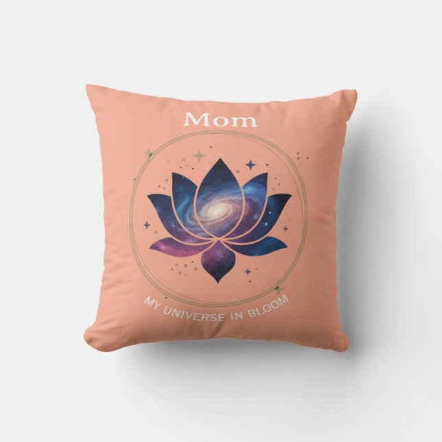 Cojín Decorativo Cosmic Lotus Flower Mom Bloom (Anverso)