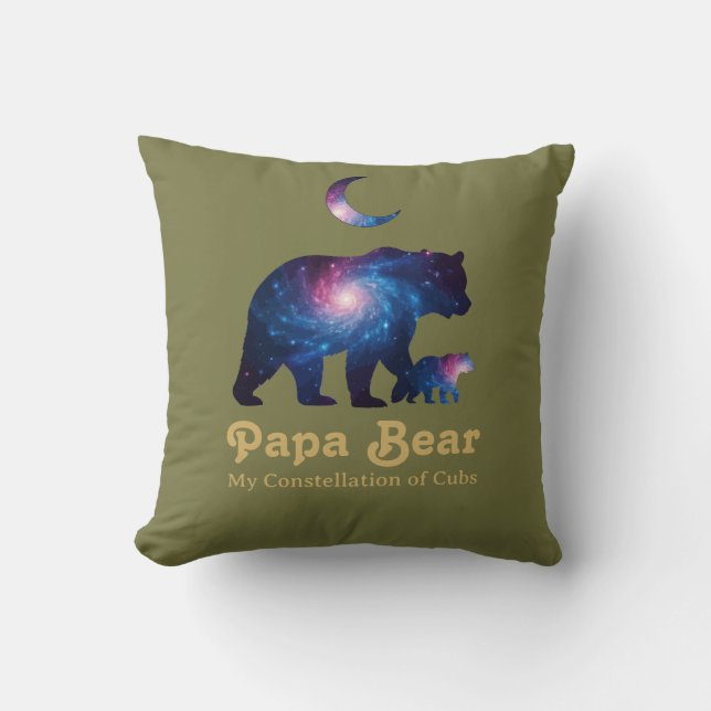 Cojín Decorativo Cosmic Papa Bear & Cub (Anverso)