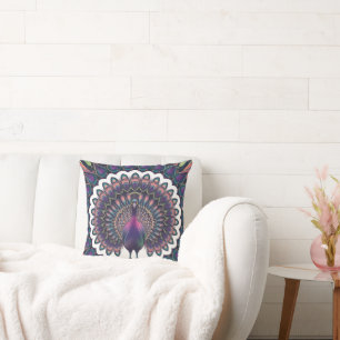 Cojín decorativo Cosmic Peacock Mandala