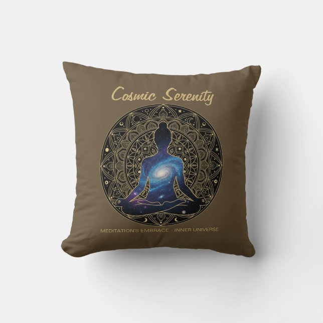 Cojín Decorativo Cosmic Serenity Meditation – Galaxy Mandala  (Anverso)