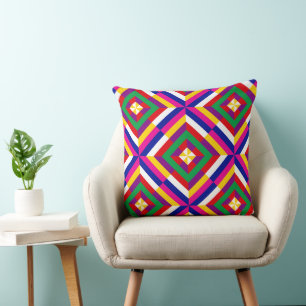 Cojín Decorativo Cosmos-repetir - Magenta/Azul DIY de doble cara