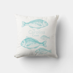 Cojín Decorativo Costa de Carolina Vintage Turquesa Pez de Agua Sal
