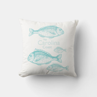Cojín Decorativo Costa de Carolina Vintage Turquesa Pez de Agua Sal