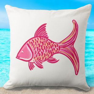 Cojín Decorativo Costa de Pescado Rosa Preppy