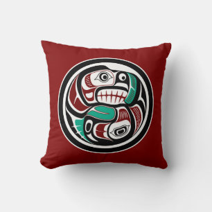 Cojín Decorativo Costa del Pacífico Noroeste Otter persiguiendo a 