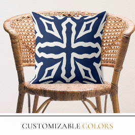 Cojín Decorativo Costa mediterránea griega azul y blanca
