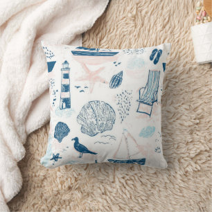 Cojín Decorativo Costa Nautica Verano Azul Rosa (1)
