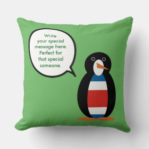 Cojín Decorativo Costa Rica Pinguino Hablador Personalizado
