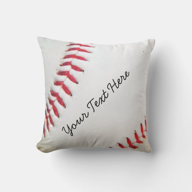 Cojín Decorativo Costillar rojo Pillow White Baseball personalizado (Anverso)