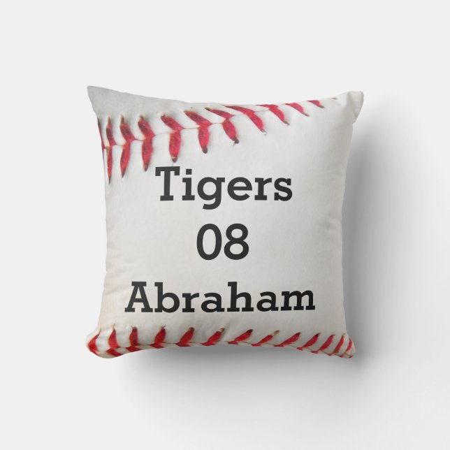 Cojín Decorativo Costillar rojo Pillow White Baseball personalizado (Anverso)