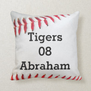 Cojín Decorativo Costillar rojo Pillow White Baseball personalizado
