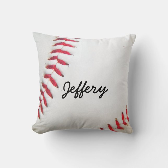 Cojín Decorativo Costillar rojo Pillow White Baseball personalizado (Anverso)