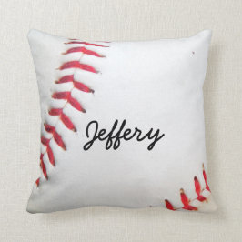 Cojín Decorativo Costillar rojo Pillow White Baseball personalizado