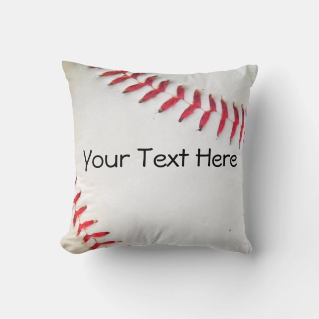Cojín Decorativo Costillar rojo Pillow White Baseball personalizado (Anverso)