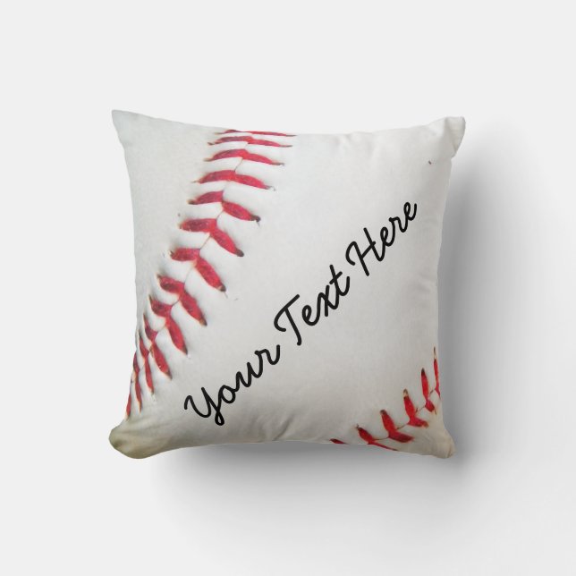 Cojín Decorativo Costillar rojo Pillow White Baseball personalizado (Anverso)