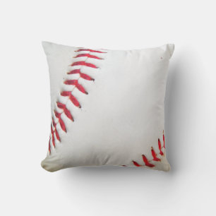 Cojín Decorativo Costillas rojas de béisbol blanco