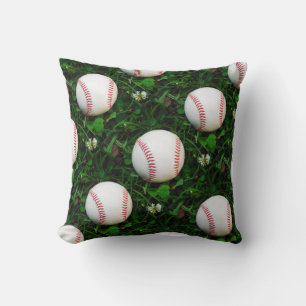 Cojín Decorativo Costillas rojas de béisbol blanco