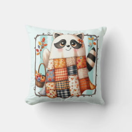 Cojín Decorativo Cosy Autumn Raccoon Patchwork Quilt