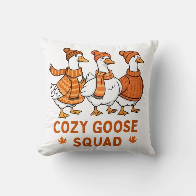 Cojín Decorativo Cosy Goose Squad Otoño (Anverso)