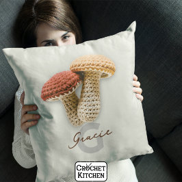 Cojín Decorativo Coszy Cottagecore Crochet Mushroom Monograma