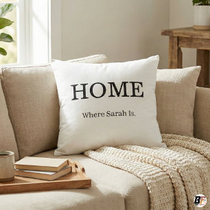 Cojín Decorativo Cotización de Hogar Personalizada Tipografía Minim