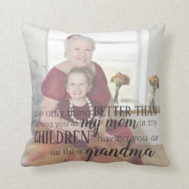 Cojín Decorativo Cotización personalizada de la foto de la abuela