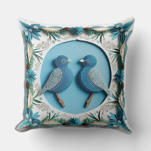 Cojín Decorativo Cottagecore Decoración de Naturaleza Pájaro Arrend