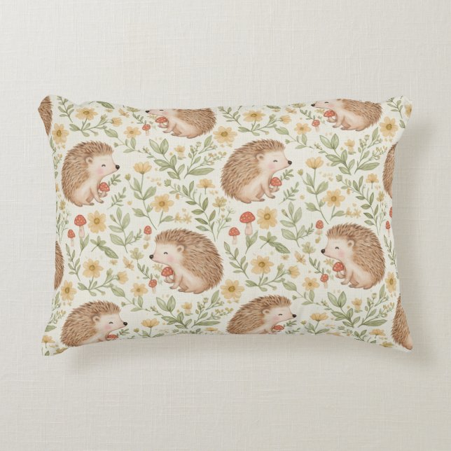 Cojín Decorativo Cottagecore Erizo (Anverso)