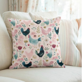 Cojín Decorativo Cottagecore Floral Chicken