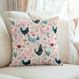 Cojín Decorativo Cottagecore Floral Pollo