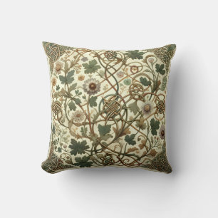Cojín Decorativo Cottagecore Nudo Celta Jardín Esmeralda