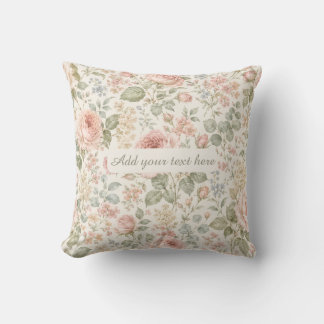 Cojín Decorativo Cottagecore Rosa Polvorienta Verde Salvia Floral J
