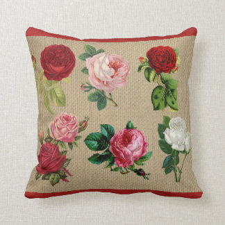 Cojín decorativo Cotton de Rosas de Burlap