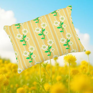 Cojín Decorativo Country Cottage White Green Yellow Sunflowers