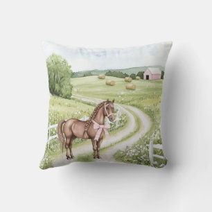 Cojín Decorativo Country Road Horse Floral Birday