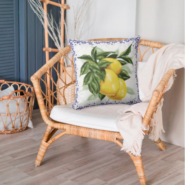 Cojín Decorativo Coussin avec des citrons Toile bleue (Subido por el creador)