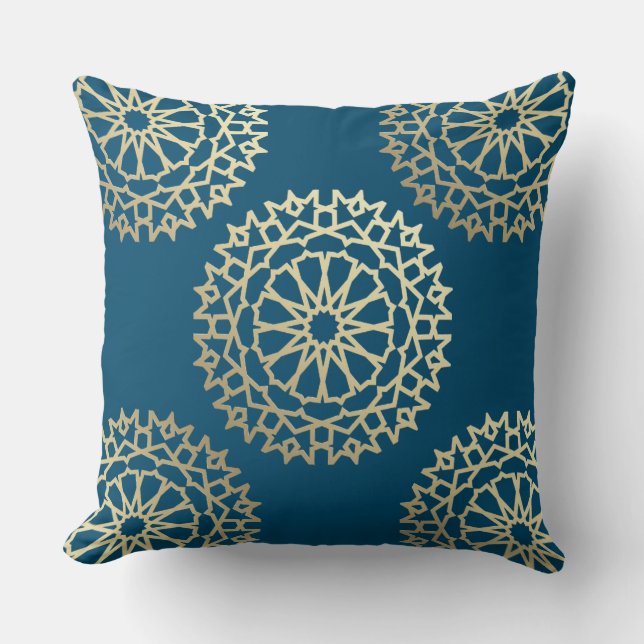 Cojín Decorativo Coussin Bohême chic bleu pétrole (Anverso)