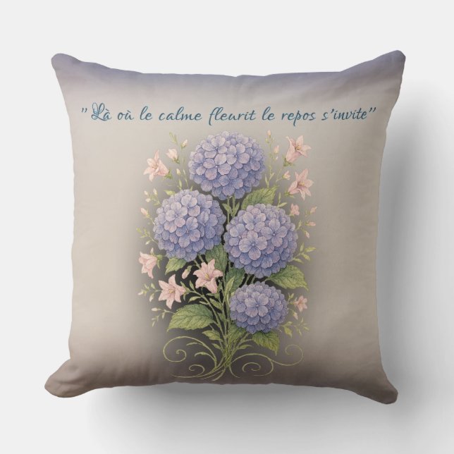 Cojín Decorativo coussin carré '' là où le calme fleurit (Anverso)