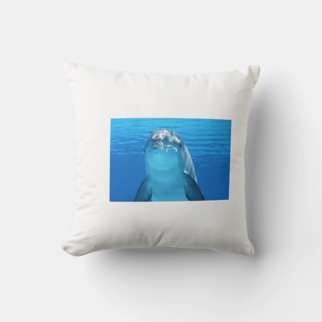 Cojín Decorativo coussin dauphin, eau bleu, coussin blanc (Anverso)
