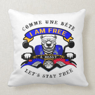 Cojín Decorativo Coussin de salon soy libre de moto pitbull